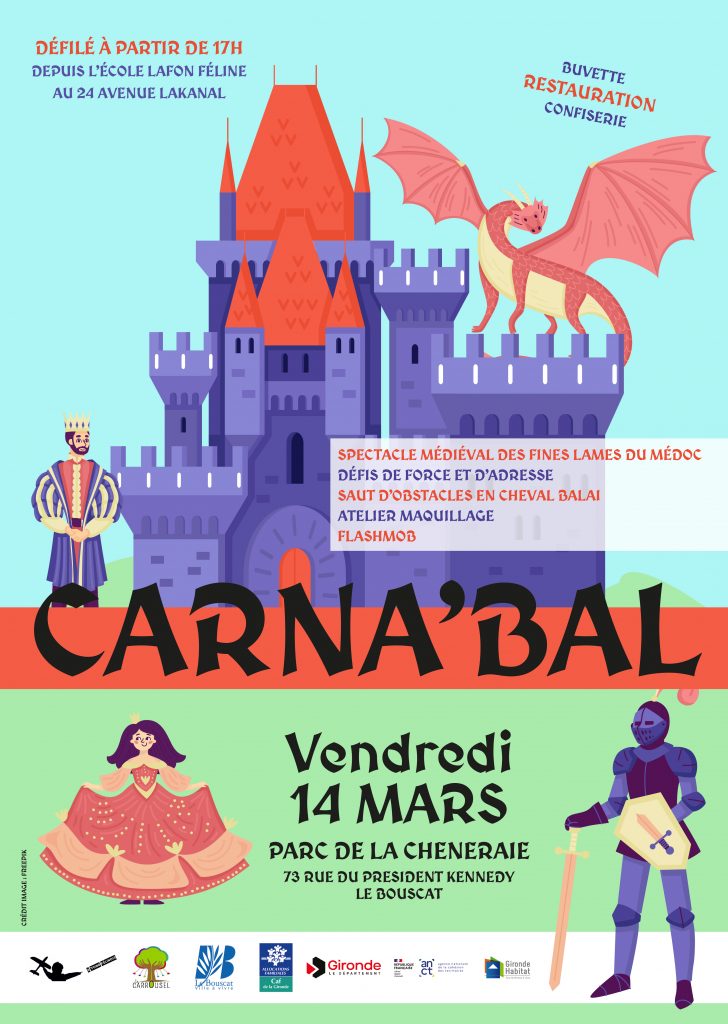 Le Bouscat se pare de couleurs et d’armures cette année pour un carnaval placé sous le signe du Moyen Âge ! Festif, familial et gratuit, cet événement incontournable marque l’arrivée du printemps avec un grand défilé et une soirée animée au parc de la Chêneraie. Rendez-vous le vendredi 14 mars 2025 pour une immersion médiévale haute en couleur. Un cortège médiéval dans les rues du Bouscat Le départ du défilé est donné à 17h, au 24 rue Lakanal. Petits et grands sont invités à se costumer pour rejoindre cette joyeuse procession qui nous plongera plusieurs siècles en arrière, à l’époque des chevaliers et des fines lames du Médoc. Les écoles du Bouscat et l’association À Fond Félinois se joindront aux festivités pour offrir un spectacle vivant et rythmé. Attendez-vous à croiser des troubadours, des seigneurs en habits d’apparat et peut-être même quelques dragons échappés des légendes d’antan. Animations, musique et gourmandises jusqu’à la nuit Après le défilé, le parc de la Chêneraie deviendra le cœur battant de la fête. Restauration, buvette et confiseries seront proposées sur place pour combler les appétits des chevaliers en herbe et des festivaliers. Une ambiance musicale viendra compléter ce tableau festif, avec des rythmes entraînants pour danser et prolonger la soirée sous les étoiles. Ouvert à toutes et tous, ce carnaval promet un moment de partage et de convivialité, où petits et grands pourront se retrouver autour d’un voyage dans le temps, entre éclats de rire et émerveillement.