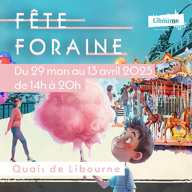 Les quais de Libourne vibreront à nouveau au rythme des manèges, des lumières et des musiques entraînantes : la fête foraine de printemps s’installe en ville du samedi 29 mars au dimanche 13 avril 2025.