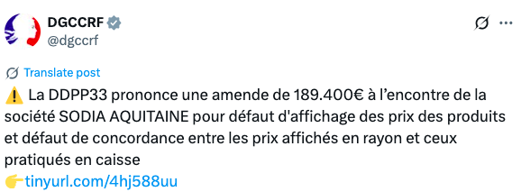 Sainte-Eulalie : Leclerc écope d’une lourde amende après contrôle de la répression des fraudes