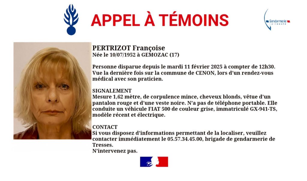 Bordeaux : une septuagénaire disparaît après un rendez-vous médical