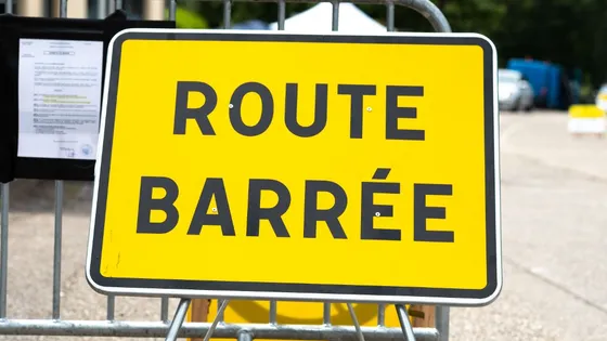 RD18 barrée à St Jean de Blaignac